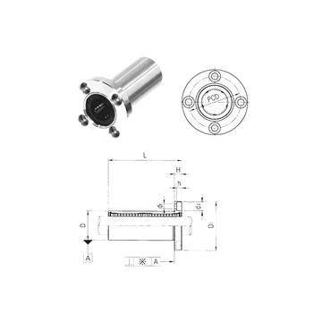 LMEF8L Samick Linear Bearings